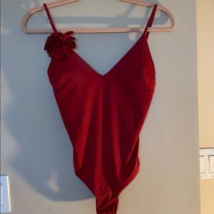 Red always good. A red swimsuit. Bought in Europe.